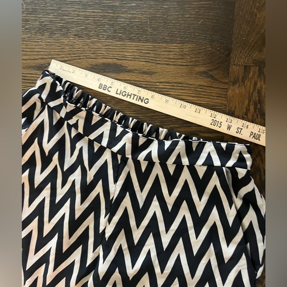 AB studio cream black chevron sheer wide flowy pants swim cover up large I think - Picture 4 of 5